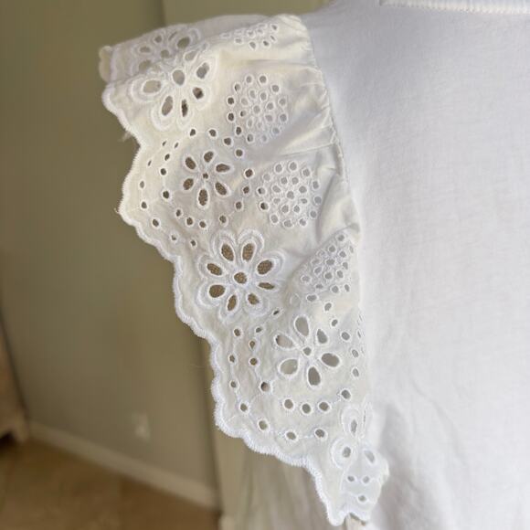 J.Crew Ruffle-sleeve eyelet top - Picture 4 of 5